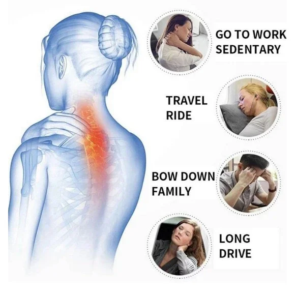 Memory Foam Neck Pillow Travel Kit w/ Eye Mask, Earplugs & Bag – Black - Picture 8 of 8